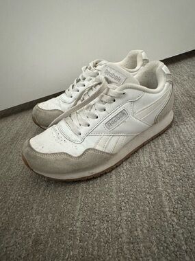 Reebok women’s White and Light Gray Classic Sneakers